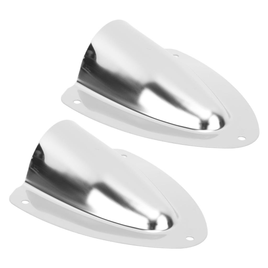 1 Pair Stainless Steel Clam Shell Vent Polished Marine Wire Cable Vent Cover for Yacht Boats Fishing Boats 120mm 4.72in