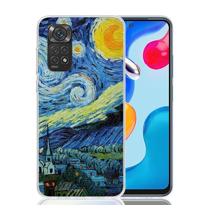Кейс для телефона с картиной Ван Гога в стиле масляной живописи для Xiaomi Redmi Note 14 13 12S 12 11S 11 11T 11E 10S 10 Pro Plus 5G Модный Fundas Не