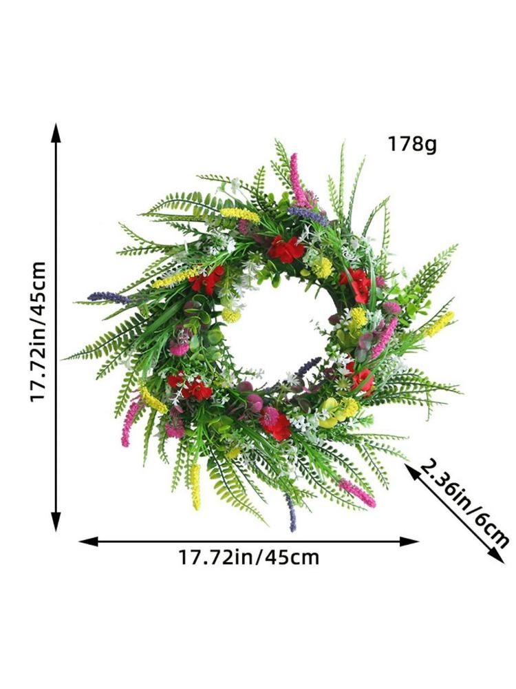 1 шт. летний венок для входной двери, летние весенние украшения, венок из полевых цветов лаванды для дома, крыльца, наружного вечернего окна