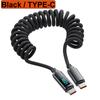 1M/2M 120W Пружинный Выдвижной USB A/C Тип C На Тип C Кабель Быстрой Зарядки Светодиодный Цифровой Дисплей ДАННЫЕ 480 Мбит/с Для Iphone15 16 Sams