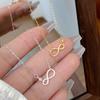Sterling silver infinite symbol zircon necklace ins simple temperament niche design high sense infinite collarbone chain