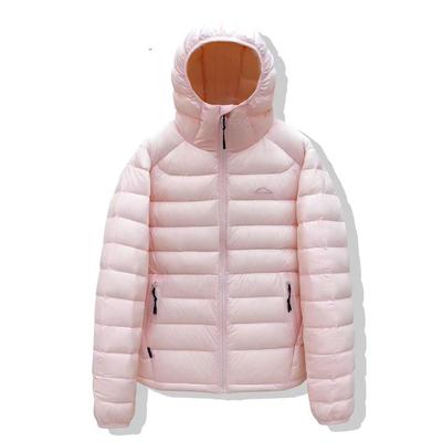 Унисекс стеганая куртка с капюшоном из белого утиного пуха на осень/зиму 2025 - Короткая, теплая верхняя одежда в парном стиле