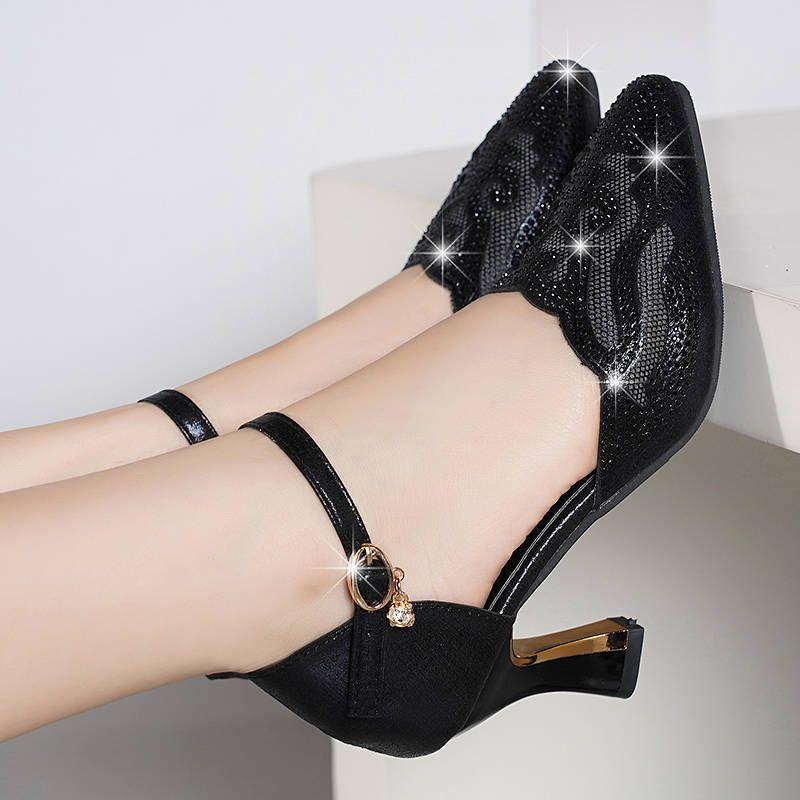 Роскошные женские туфли-лодочки золотого и серебряного цвета, пикантные вечерние свадебные туфли на тонком каблуке с заостренным носком, женские летние туфли на высоком каблуке с ремешком на щиколотке