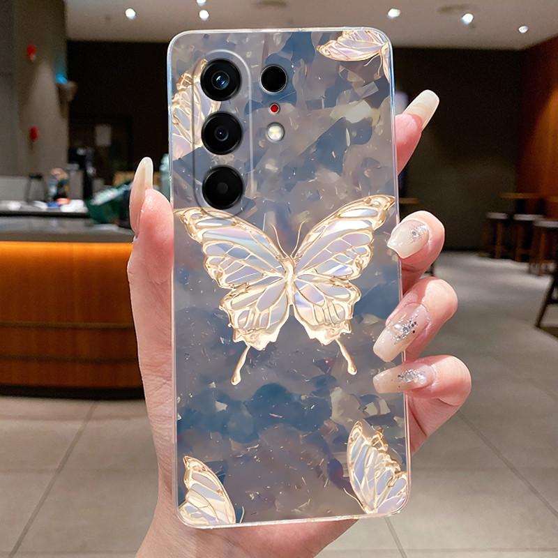 Чехол для телефона Tecno Camon 50 4G Прозрачный Роскошный Модный Бабочки Цветы Мягкий ТПУ Корпус Tecno Camon50 Pro 4G CN5 CN5c Задняя Крышка