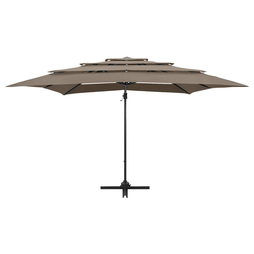 4 Layer Sun Umbrella with Aluminum Pole Taupe 250 x 250 cm