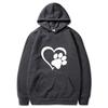 2025 spring and autumn men's black cat claw love couple shirt hooded sweater direct supply one piece hair