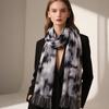 Women Scarf Graffiti Color Block Printed Scarf Autumn Winter Soft Shawl Scarf Outdoor Activities Versatile Accessory