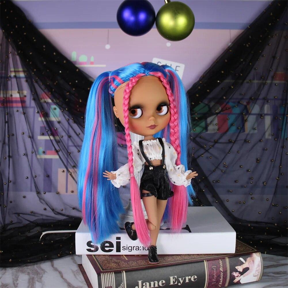 ICY DBS Blyth кукла шаровой шарнир, тело, разноцветные волосы, черная кожа, матовое лицо, телесная кукла и набор, кукла, игра-одевалка, подарок для девочки