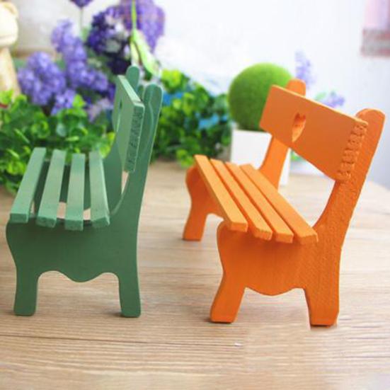 Декоративная скамейка для кукольного домика, изысканная деревянная патио, лужайка, сказочная садовая скамейка, домашний декор