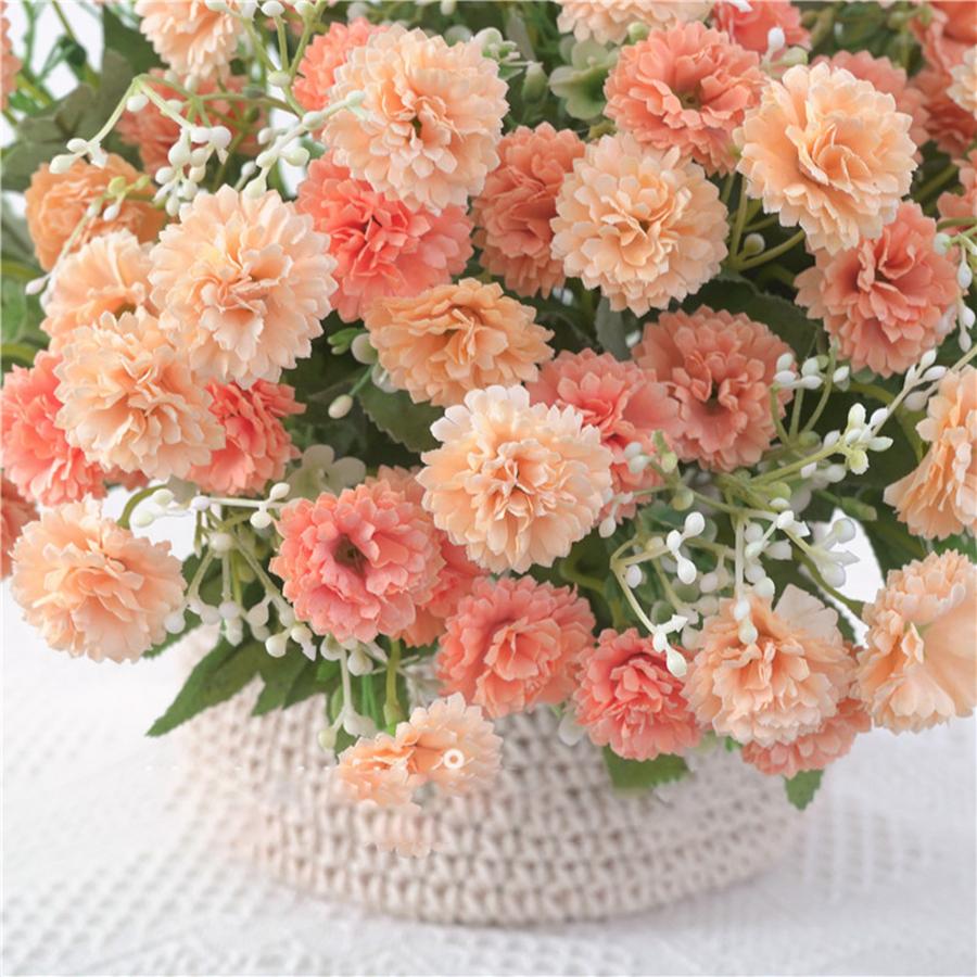 Artificial Flowers Wedding Bouquet Festival Vase for Home Decor Scrapbook Craft Diy Candy Box Silk Hydrangea Bridal Accessories