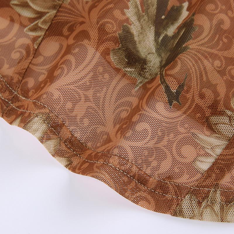 Сексуальные принты Y2k майки коричневые укороченные топы женские Harajuku спагетти бретельки пляжные футболки женские модные шикарные ретро V-образный вырез без рукавов жилет