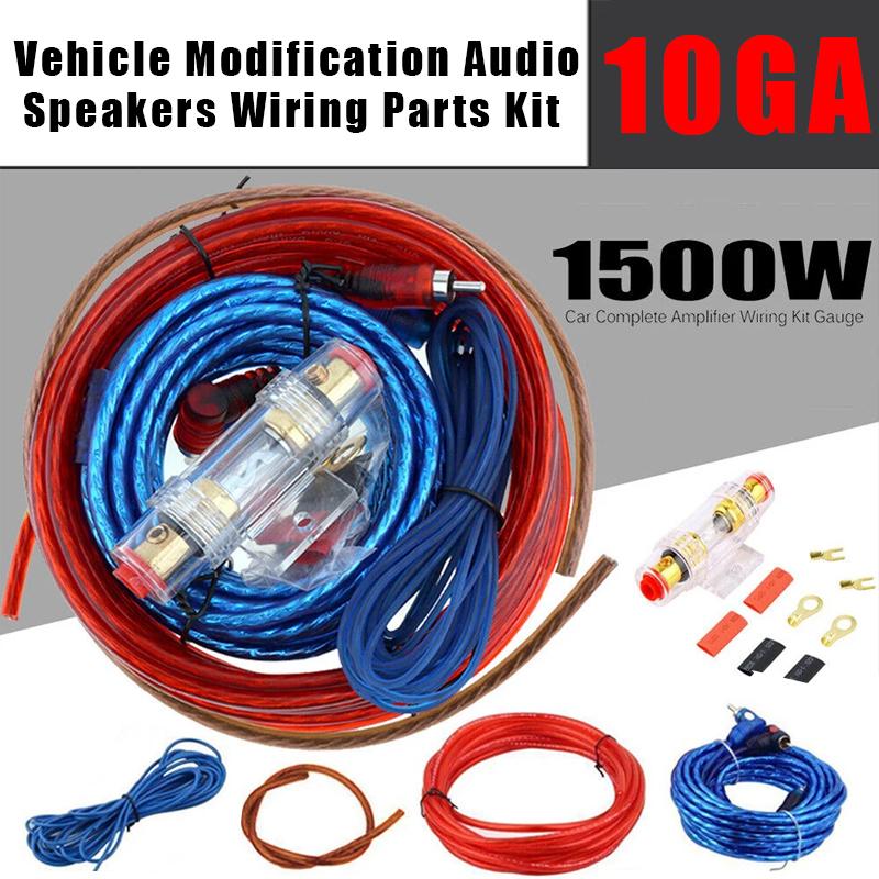 10GA Car Audio Speakers Wiring Kit Subwoofer Amplifier 1500W Installation Wire 60A Fuse Holder Cable Vehicle Modification Parts