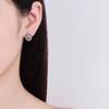 Inlaid with Black Zircon Round Ear Buckle Temperament Personality Ear Jewelry
