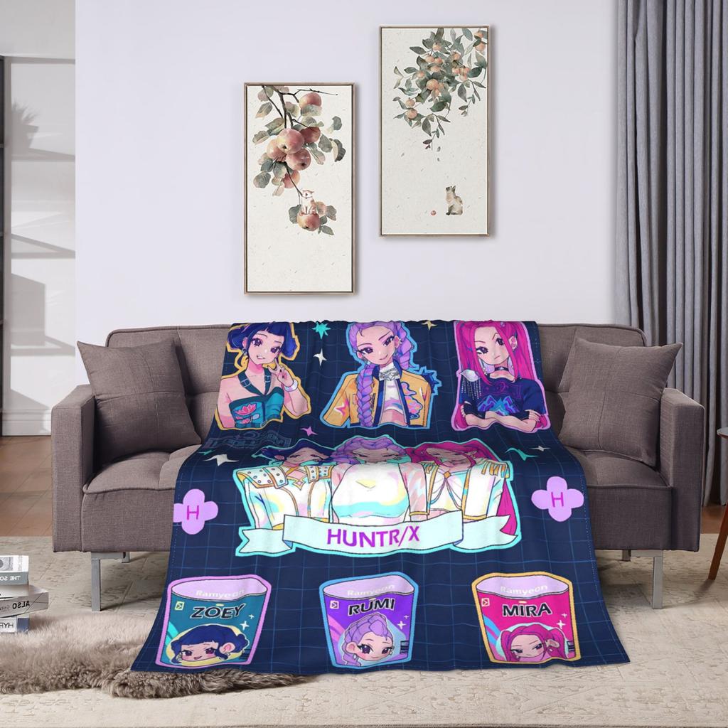 KPop Demon Hunters Super Soft Blanket Students Plush Throw Blanket Graphic Living Room Flannel Bedspread Sofa Bed Cover