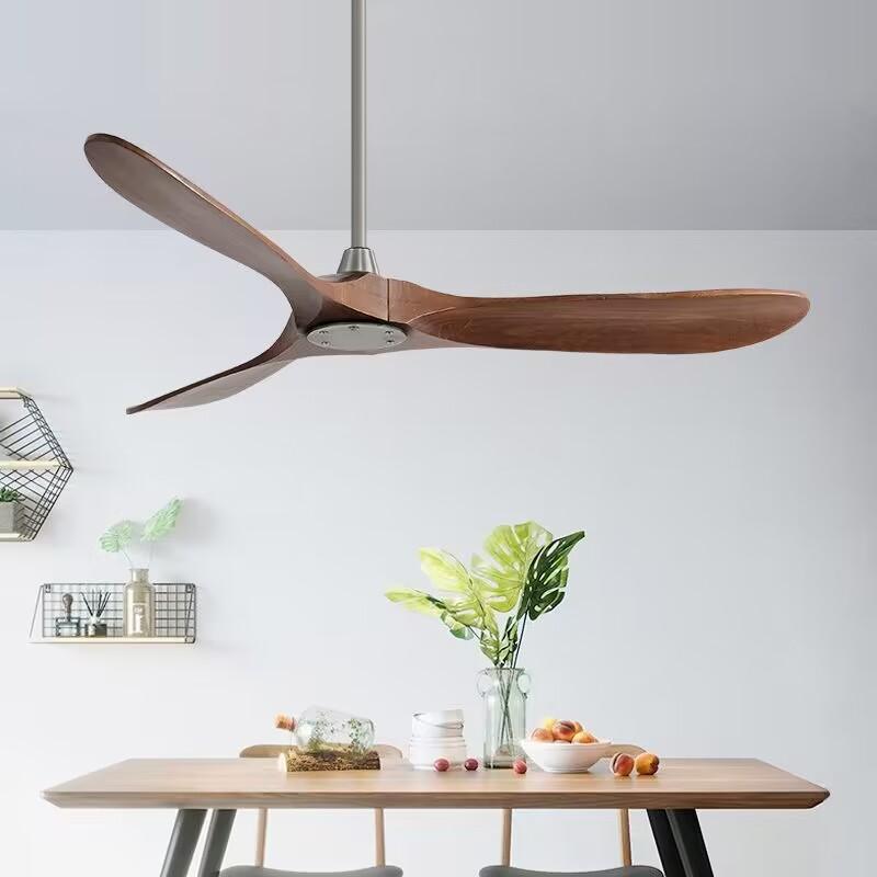 52-дюймовый потолочный вентилятор с декоративным дизайном, деревянными лопастями, энергосберегающим двигателем постоянного тока, подсветкой и пультом дистанционного управления