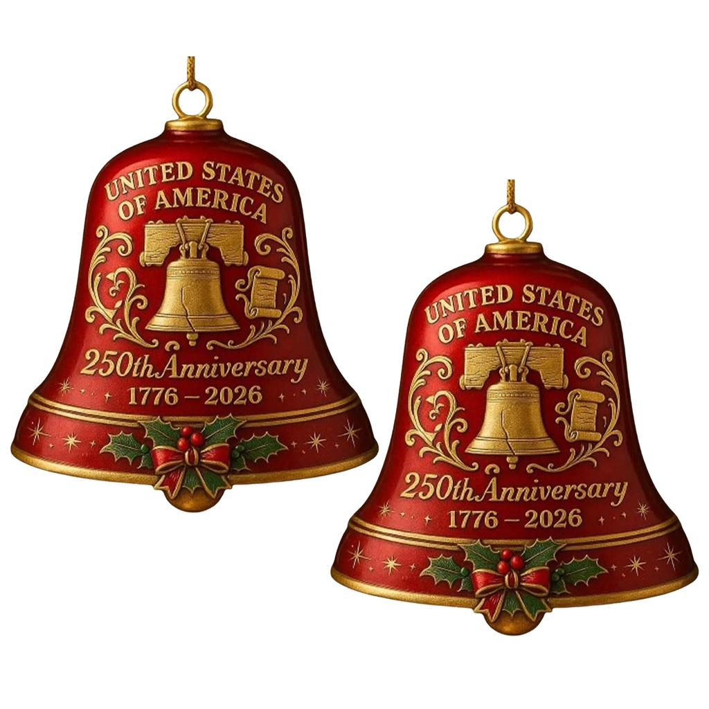USA 250th Anniversary Bell Multi-Purpose Hanging Bell Decor Wear Resist Anniversary Bell Ornament for Patriotic Holidays