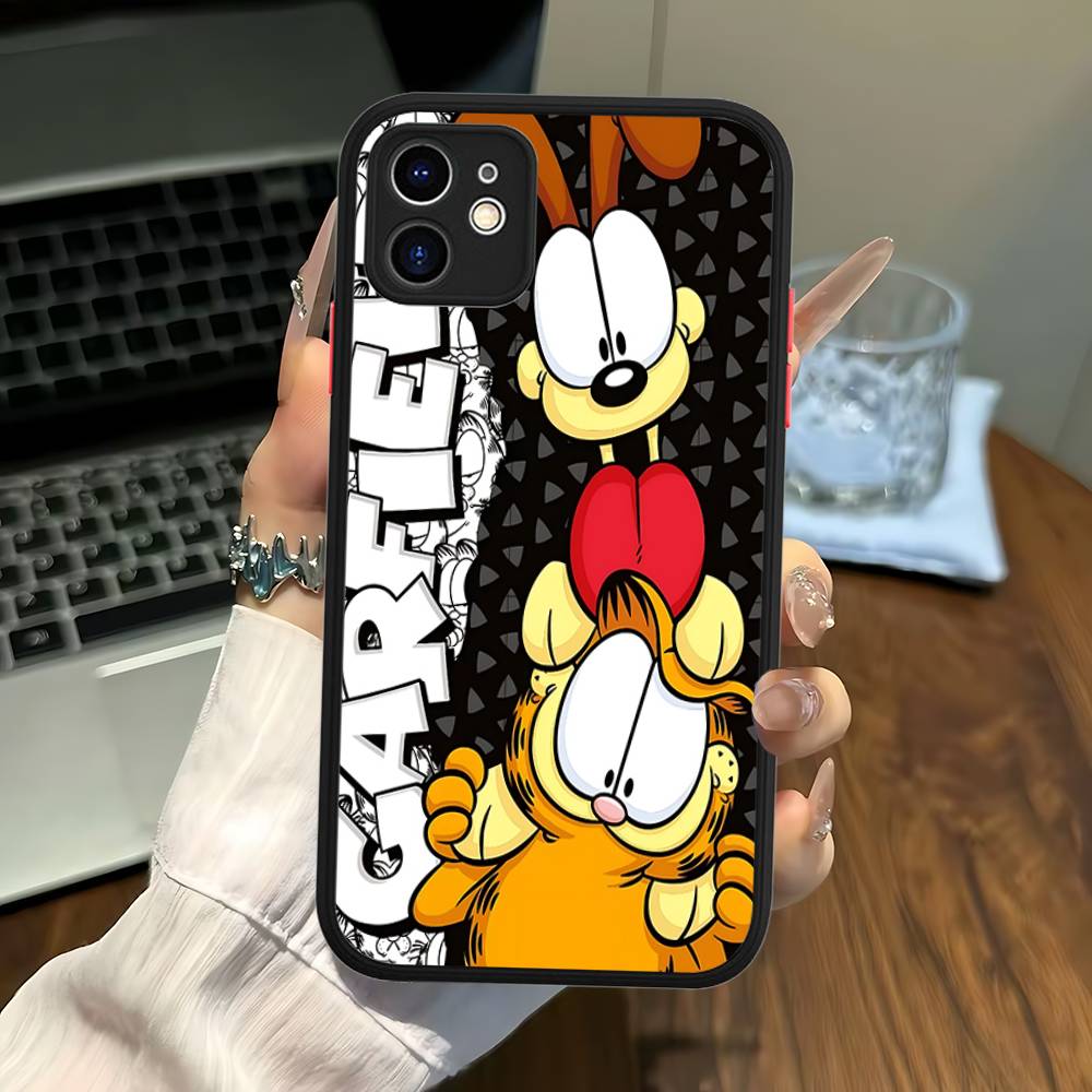 Anime G-garfields Cat Phone Case For IPhone 11 12 13 14 15 16 Pro Plus X XS MAX Matte Bumper Shockproof Cover