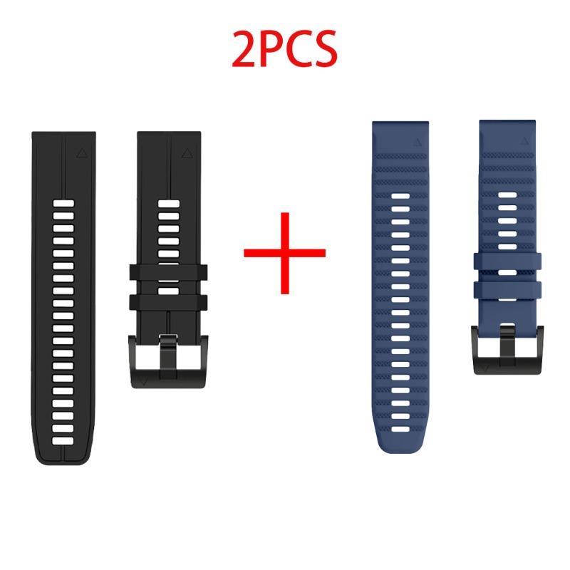 2 шт. 22 26 мм силиконовый ремешок, совместимый с Garmin Fenix 5 6 7, прочный мягкий ремешок для часов для Garmin Fenix 8 7X 6X 5X Enduro 3 2 1
