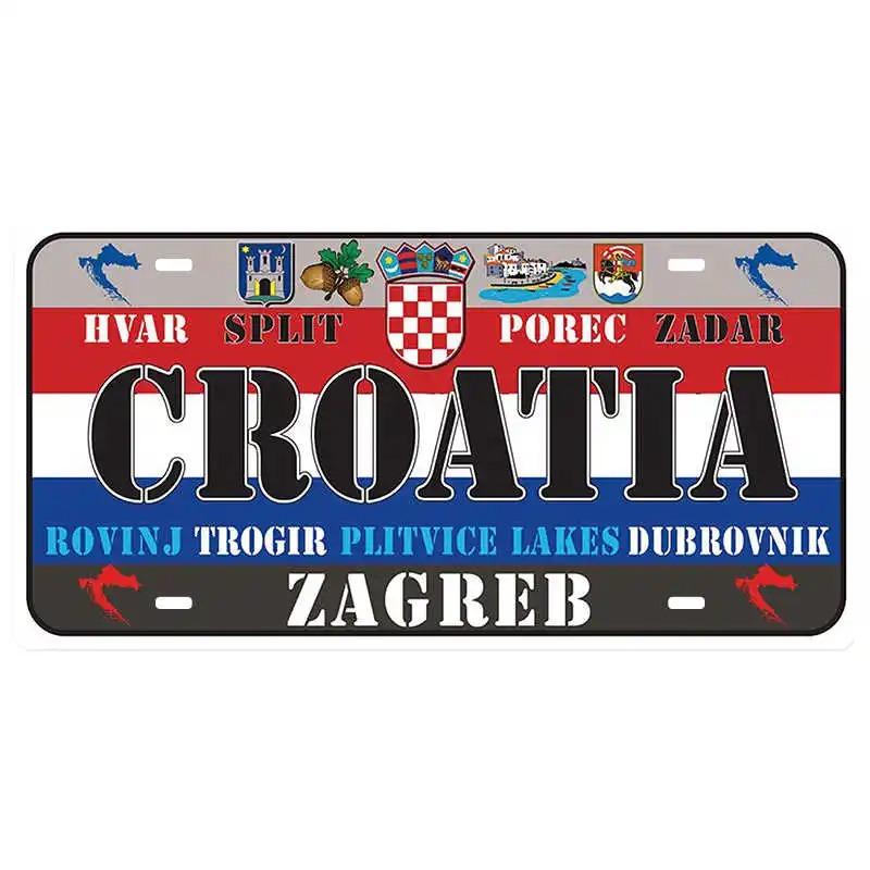 HD Metal Tin Sign Vintage Brazil Cities License Plate Style Retro Wall Art Decor for Home Bar Garage