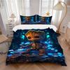 Groot Blue Lights Print 3Pcs Bedding Setduvet Cover With 2 Bedropillowcase Home Birthday Gift