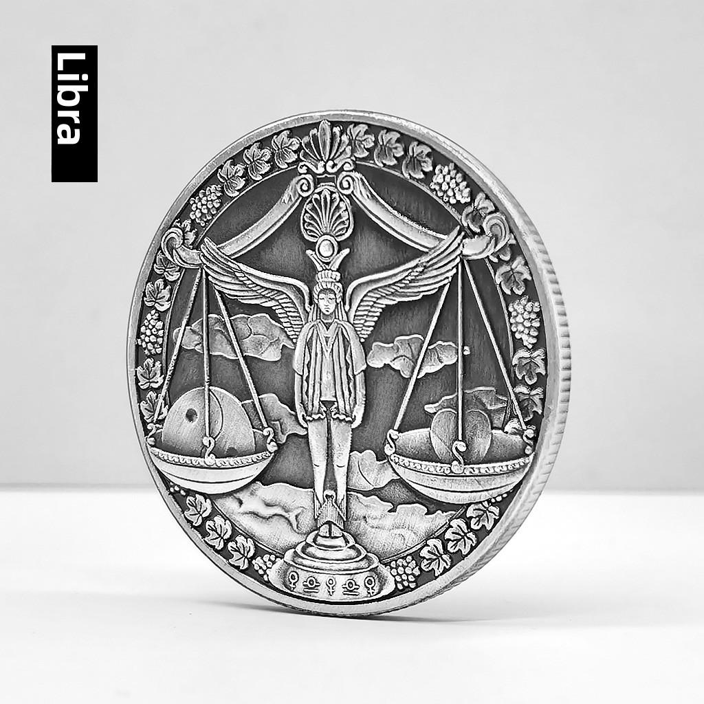 Серебряные монеты со знаками зодиака, Двенадцать знаков зодиака, Креативные монеты, Козерог, Лев, Дева, Металлические подарки