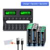 8slot LCD Smart 1.5V Li-ion Battery Charger+1.5V AA AAA Li-ion Rechargeable Battery