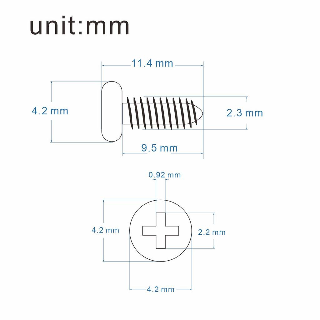 FLEOR 100PCS Guitar Tuning Pegs Machine Heads Mounting Screws 2.3x9.5mm Flat Head Screws for Acoustic Electric Bass Parts