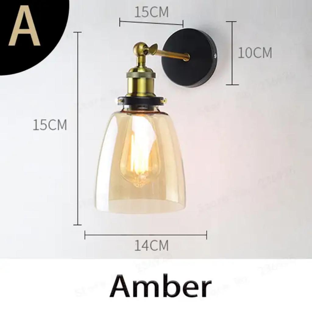 New Stylish Retro Vintage Industrial Loft Wall Sconce with Clear Glass Shade and Metal Triangle Oval Design - Vintage Industrial