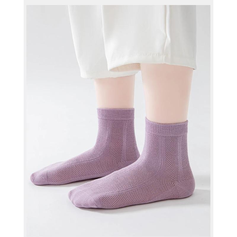 5 пар женских носков, антибактериальные, против запаха, дышащие, хлопковые, короткие, летние, осенние, однотонные женские носки