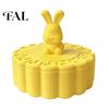 Matte Texture Storage Bin Cute Rabbit Box with Lid, Round Small Jewelry Organizer for Vanity Decorative Desk Desktop Decor, 3D Printed Container