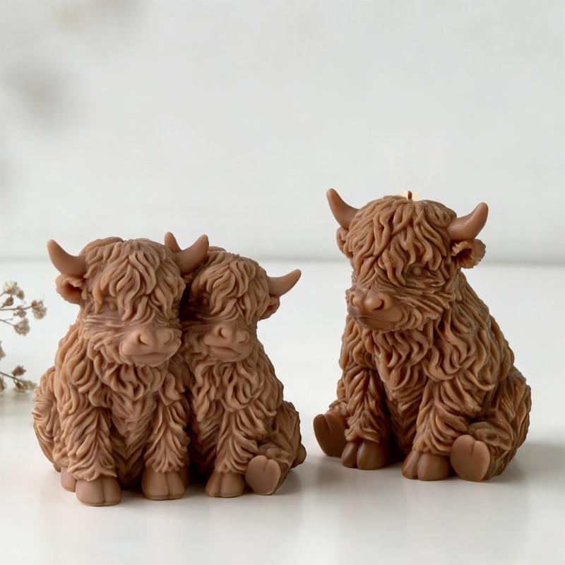 Силиконовые формы для свечей в виде яка, силиконовая форма в форме животного для изготовления свечей, мыла, фигурок из гипса, изделий из смол, домашнего декора