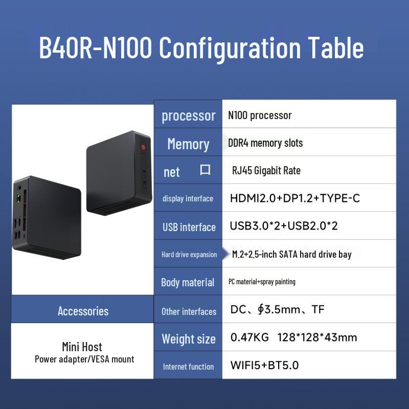 12th Gen N100 Mini PC 4K Soft Router: Portable Business & Office Micro Host