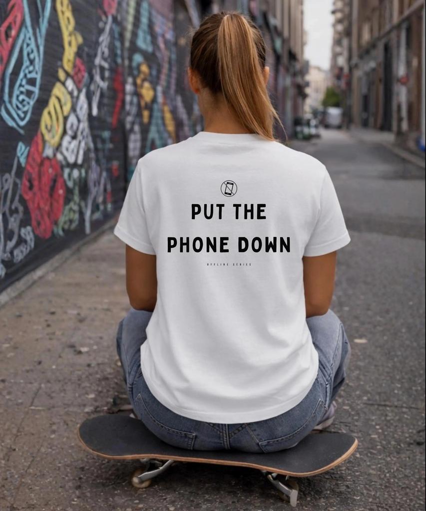 Put The Phone Down Shirt Offline Mode Tee Digital Detox TShirt Minimal Quote Streetwear Offline Series Unisex
