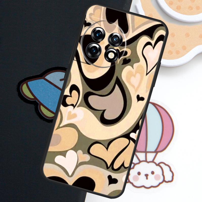 Purple Heart Swirl Aesthetic Case For OnePlus Nord CE 5 3 4 Lite N20 N30 OnePlus 15R 10T 12R 13R 15 13 12 11 10 Pro Cover