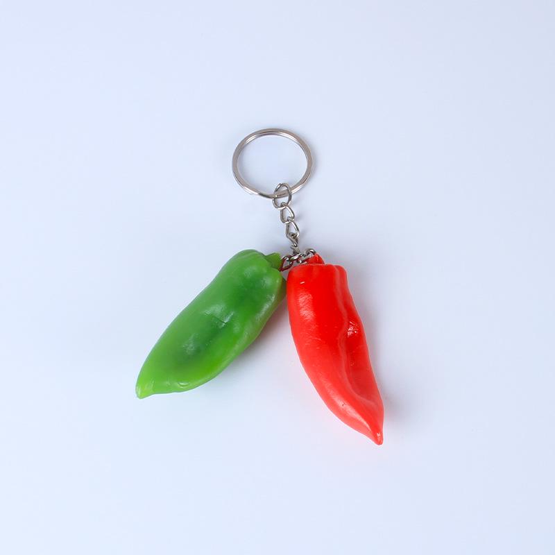 Подвеска-брелок из цветного ПВХ в виде болгарского перца - красный, зеленый и желтый креативный овощной брелок для студенческих сумок