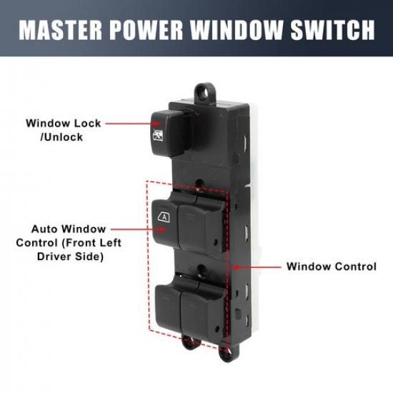Pack of 1 For Nissan Navara D22 1997-2005 Power Window Switch LH 25401-5X01D