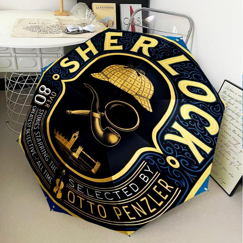 Sherlock Adventure Umbrella Folding umbrella, automatic umbrella 8-Frame for Travel, camping Use Gift for Halloween Christmas