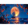 5d DIY Diamond Painting Cross Stitch Moon Sailboat Night View Diamond Embroidery Mosaic Full Round Drill Home Decor