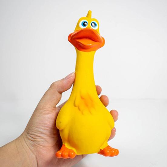 Latex Chicken Squeaky Dog Toy Funny Cartoon Duck Safe Non-Toxic Teething Toy Bite-Resistant Pet Interactive Toy Screaming Sound Pet Toys for Dogs