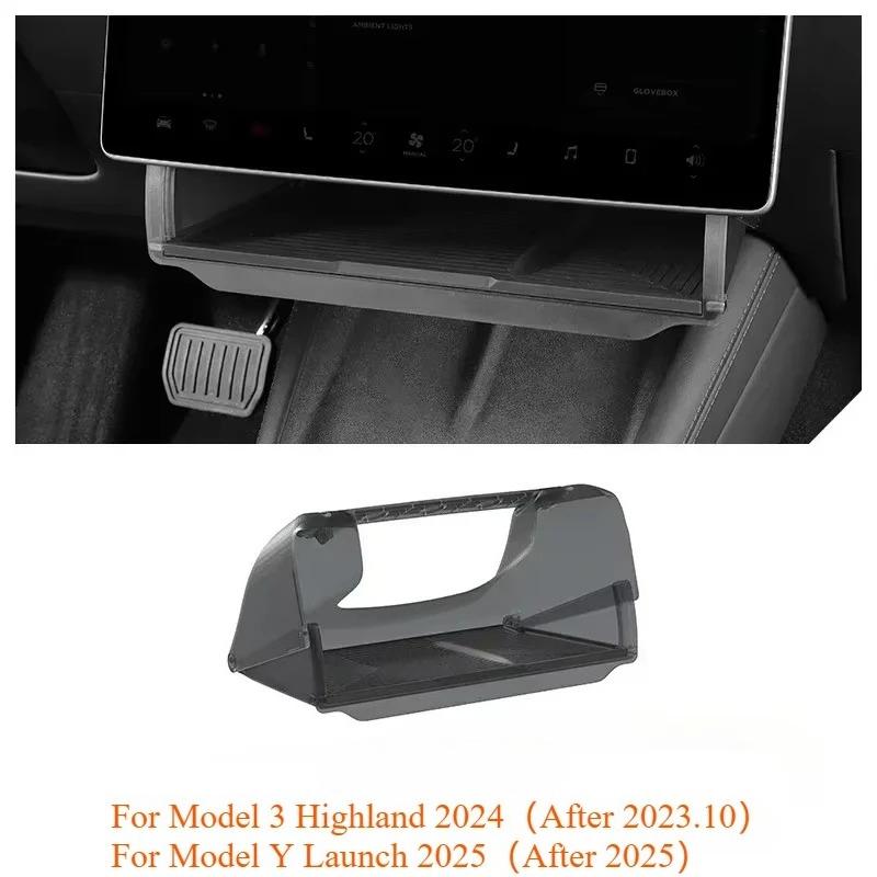 ALI1 Under Screen Storage Box for Tesla Model Y/3+ Highland Model Y juniper Central Control Hidden Storage Organizer Tray Accessories