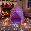 Children's Peach Skin Velvet Yurt Tent - Purple & White Playhouse Castle