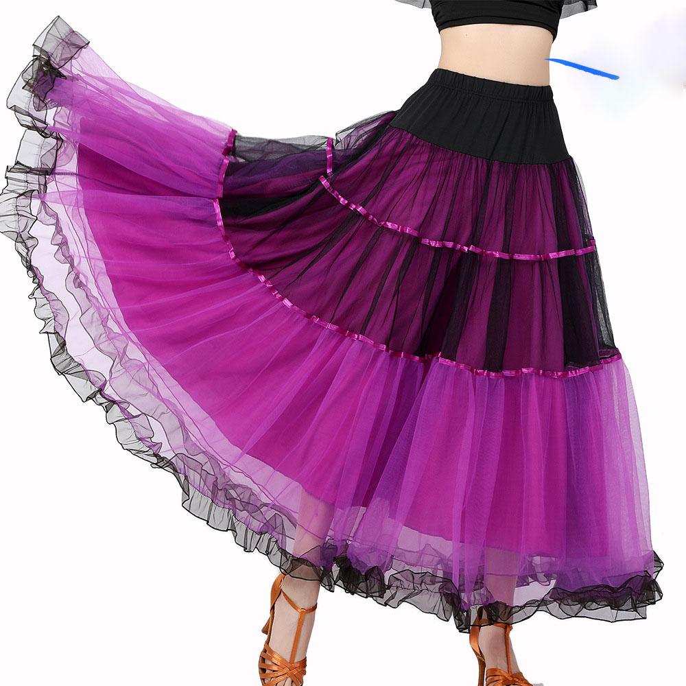 Женская танцевальная юбка костюм эластичный пояс большой свинг взрослая танцевальная одежда танцевальная юбка