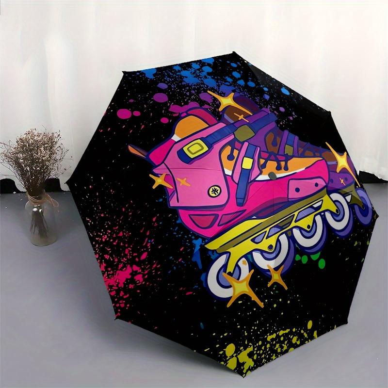 1pc Roller Skate, Cosmic Themed High-quality Umbrella,Automatic Opening and Closing Umbrella,Multi-functional Umbrella G0811250