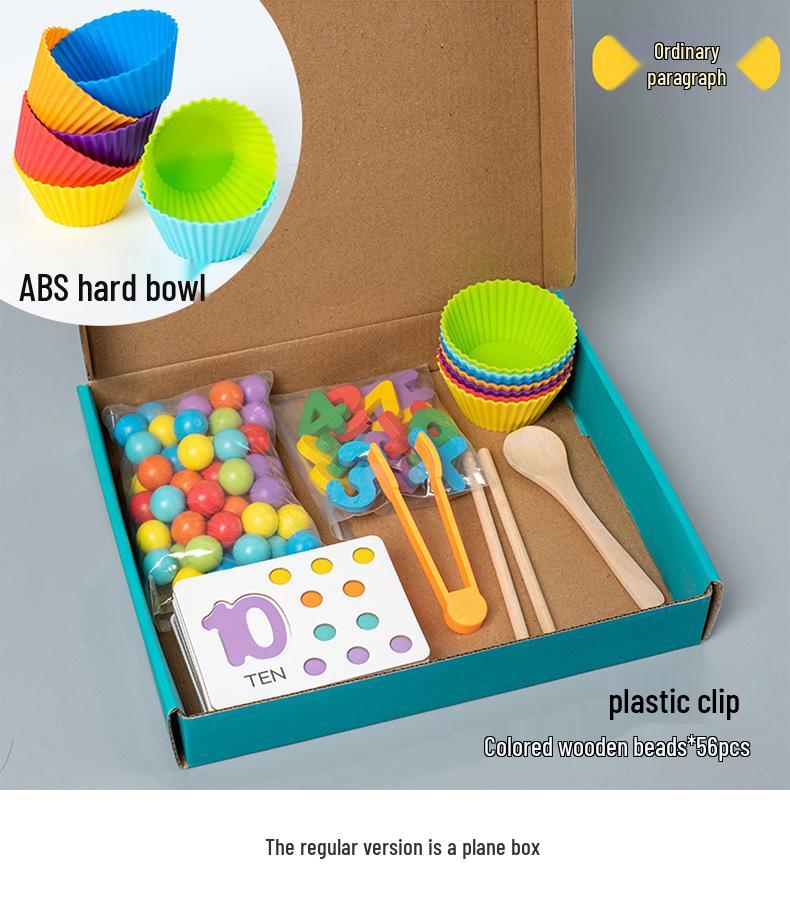 Montessori Educational Number Clip Beads - Early Math Color Matching Puzzle for Kids