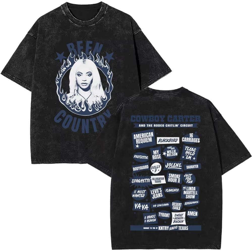 Retro Washed Beyonce Renaissance World Tour Tshirt Album Concert Music Tshirts Mens Women Casual Cotton Vintage T Shirts