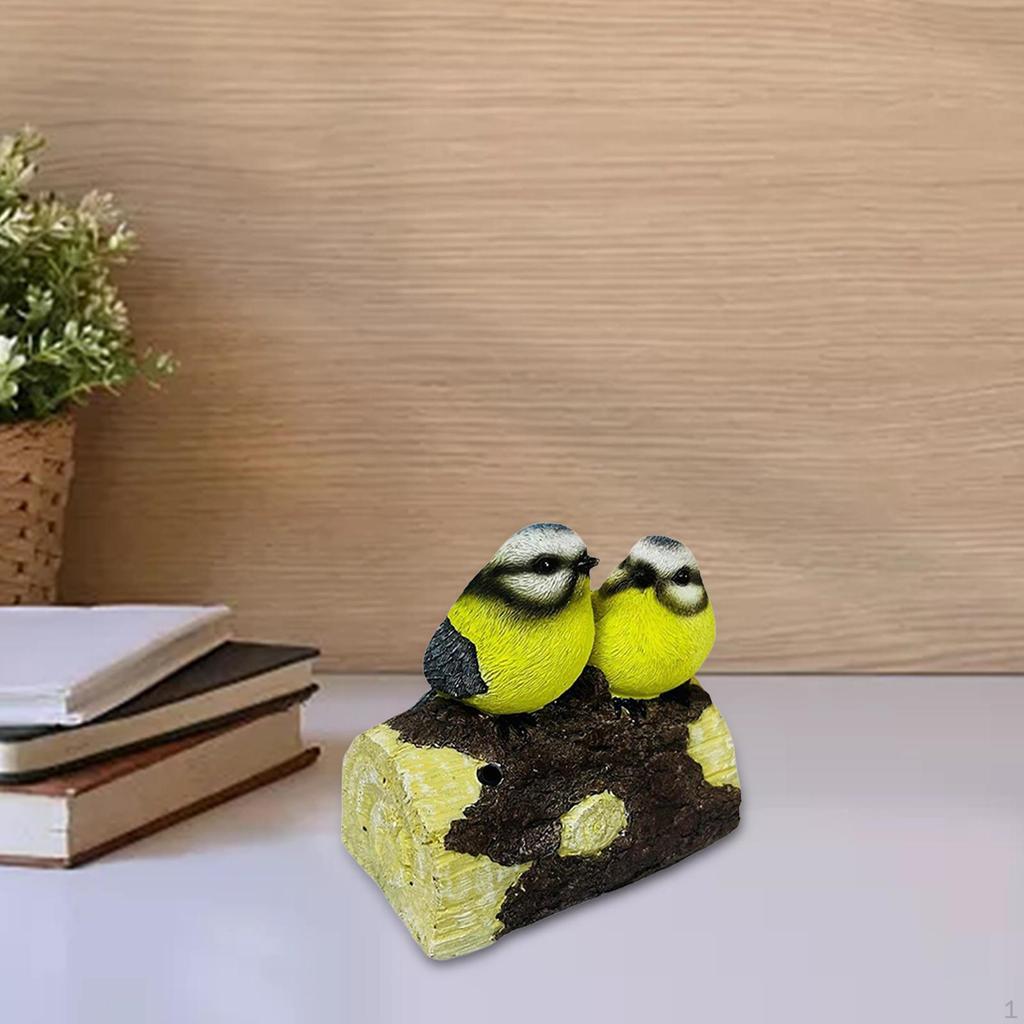 Figurine Bird Statue, Miniature Animal Sculpture LED Ornament Figure for Bonsai Fairy