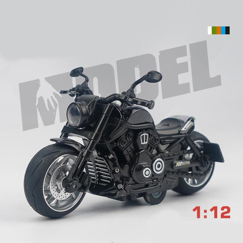 1/12 масштаб мотоцикла, литая под давлением модель игрушки, игрушка с откатом со звуком и светом для детей, коллекция подарков для мальчиков и девочек