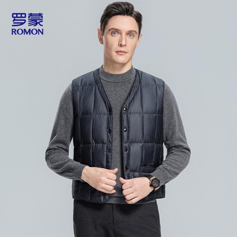 ROMON Мужской повседневный пуховый жилет с V-образным вырезом