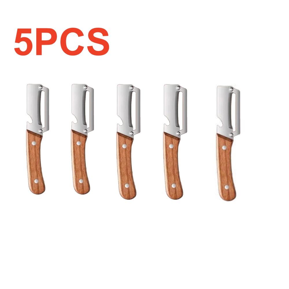 1/5pcs Stainless Steel Peeler Wooden Handle For Peeling Slicing Fruits Vegetables Smooth Operation Peeler Kitchen Accessories7