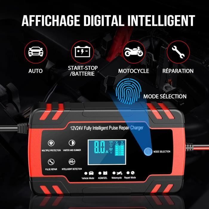 Зарядное устройство для аккумулятора - Husgw - 12В/24В - 8А - Функция восстановления - ЖК-экран